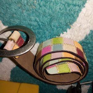 Fossil Multicolor Patchwork Belt